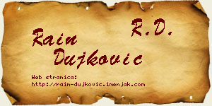 Rain Dujković vizit kartica